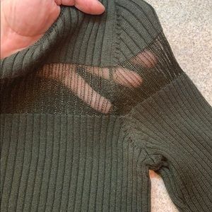 SOLD on WN ASOS army green stretchy pull over sweater women’s Sz 8  sheer accent